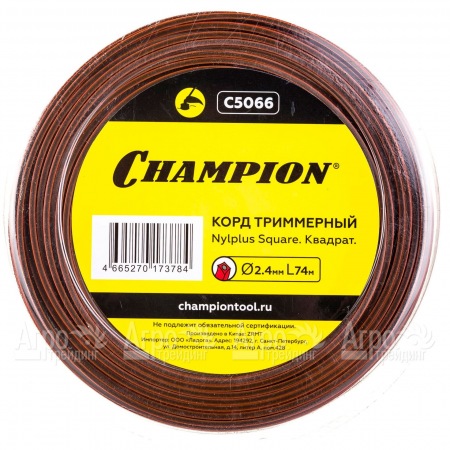 Корд триммерный Champion Nylplus Square 2.4мм, 74м (квадрат)+нож  в Барнауле