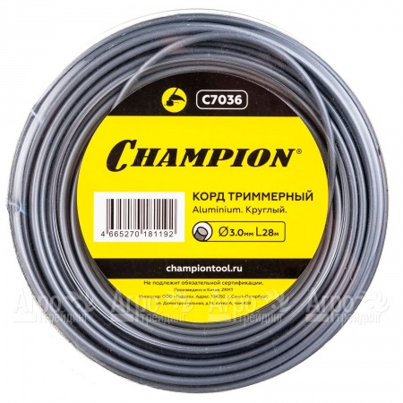 Корд триммерный Champion Aluminium 3.0мм, 28м (круглый)  в Барнауле