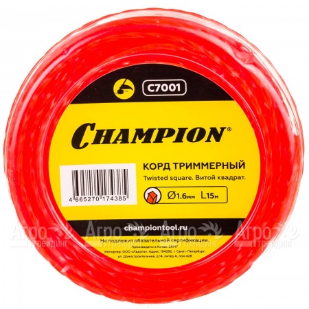 Корд триммерный Champion Twisted Square 1.6мм, 15м (витой квадрат)  в Барнауле