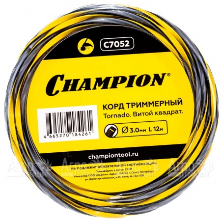 Корд триммерный Champion Tornado 3.0мм, 12м (витой квадрат)  в Барнауле