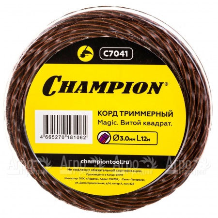 Корд триммерный Champion Magic 3мм, 12м (витой квадрат)  в Барнауле