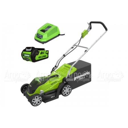 Газонокосилка аккумуляторная GreenWorks G-Max G40LM35K2 40V 35 см в Барнауле