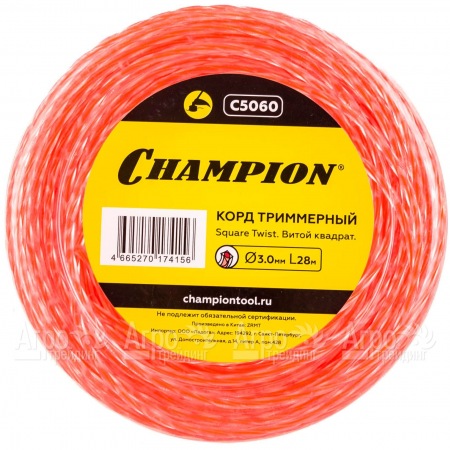 Корд триммерный Champion Square Twist Duo 3.0мм, 28м (витой квадрат)  в Барнауле