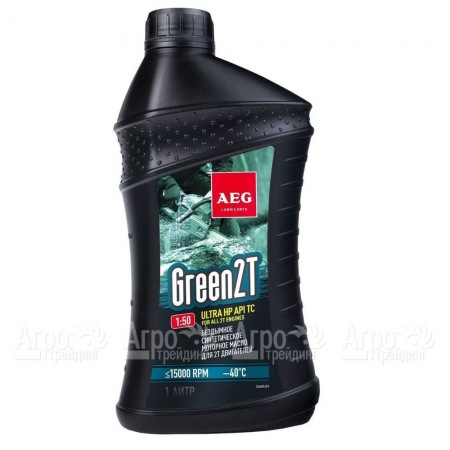 Масло синтетическое AEG Green HP 2T Motor Oil API TC 1 л для 2-х тактных двигателей  в Барнауле