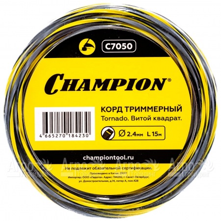 Корд триммерный Champion Tornado 2.4мм, 15м (витой квадрат)  в Барнауле