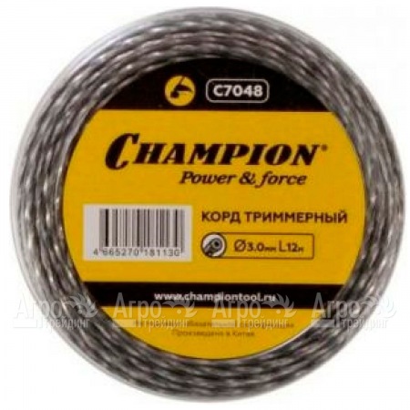 Корд триммерный Champion Tri-twist 3.0мм, 12м (витой треугольник)  в Барнауле